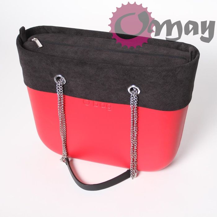Czarny organizer do OBAG STANDARD +OPASKA welur struktura czarny OMAY