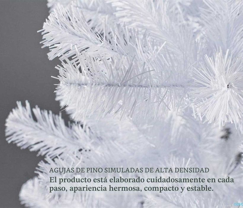 Árvore de Natal Artificial 210cm com Efeito Glitter Folhas Tinsel Suporte Metálico 668 Pontas NOVO