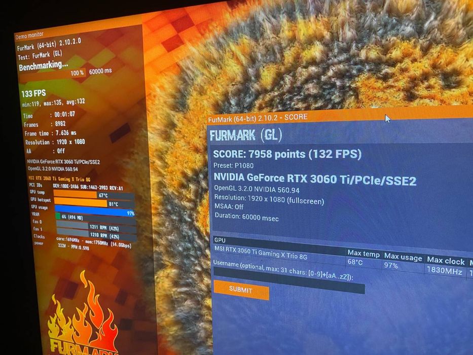 Відеокарта MSI RTX 3060 Ti GAMING X TRIO 8GB — тести, ідеальні температури