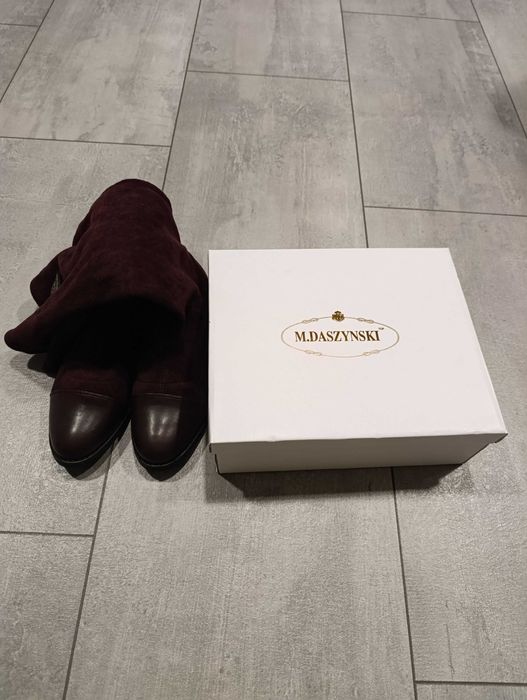 Sprzedam kozaki damskie zamszowe bordowe