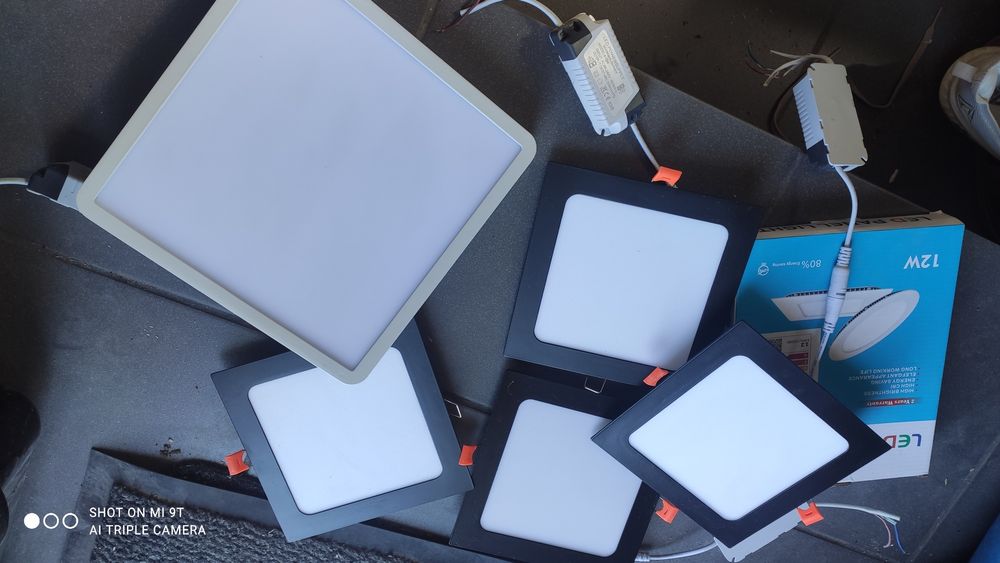 Panel podtynkowy LED,5 szt., czarny,1 szt. natynkowy