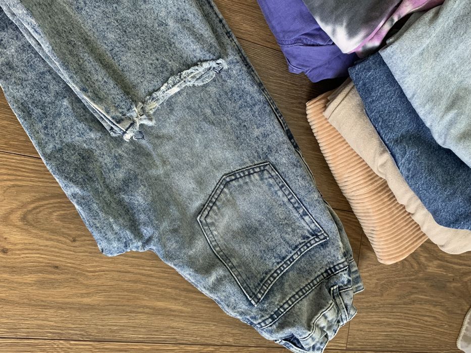 Джинси на дівчинку 146, широкі Мом варьонки
