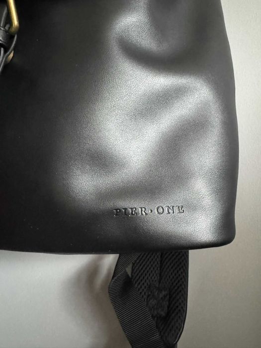 Pier One plecak czarny skóra ekologiczna