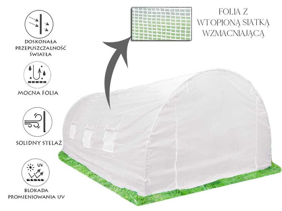 TUNEL FOLIOWY 6x3m foliówka foliowiec ogrodowy FOLIAK na pomidory