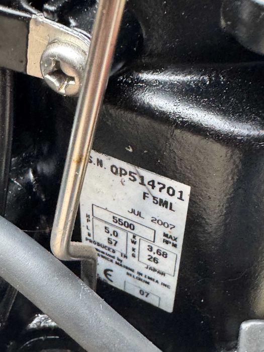 silnik zaburtowy Mercury 5KM 2007 F 5ML czterosuwowy stopa L ZADBANY