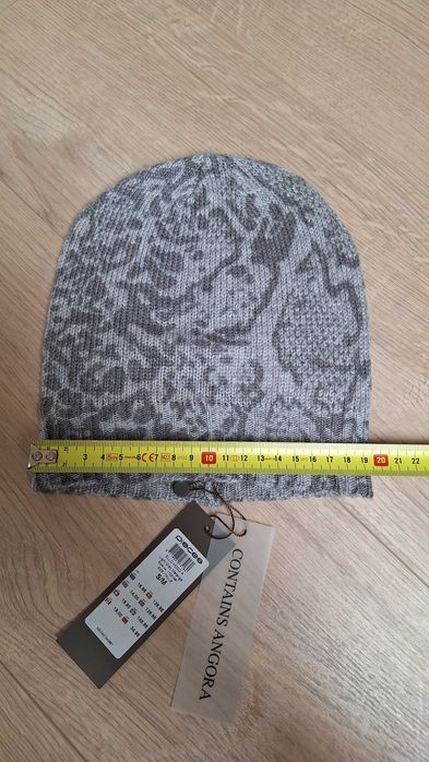 Nowa cienka czapka szara/popielata r. S/M (XS) Pieces