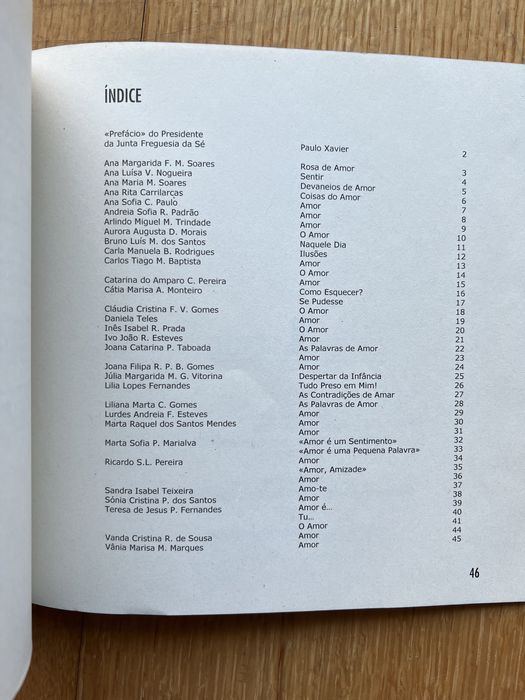 Livro “As palavras do amor”