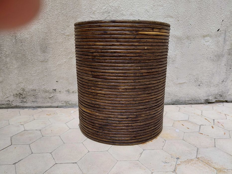 Cesto em Bambu com Tampa para Roupa suja ou Brinquedos