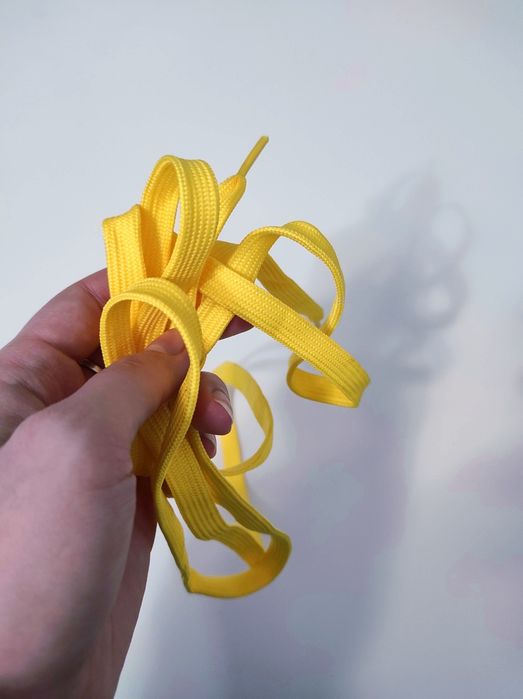 Żółta sznurówka 205cm sznurowadło płaskie do kaptura dresów