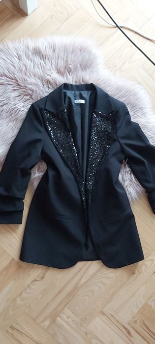 Marynarka żakiet cekiny zarka rękaw wiskoza  varlesca