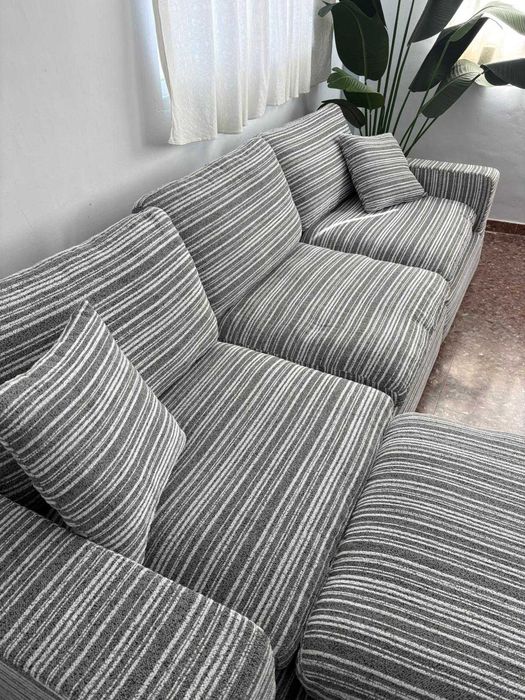 Sofá chaise longue cinza NOVO! portes gratis