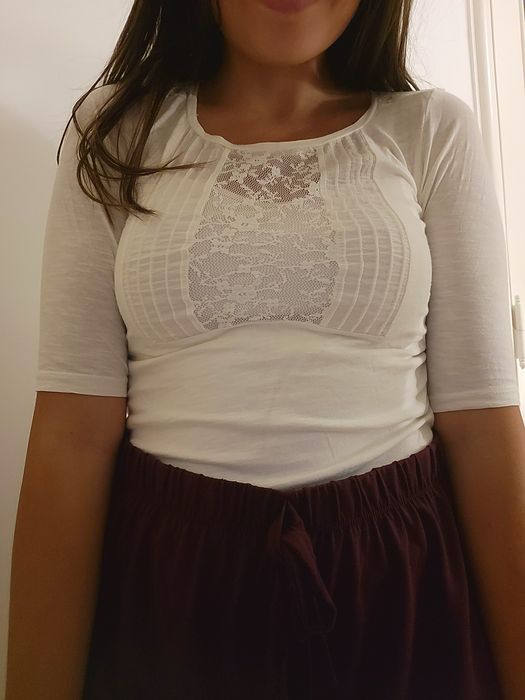 Tshirt branca rendada | Primark