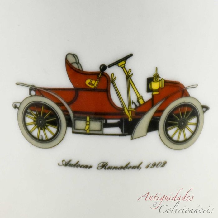 Caixa redonda porcelana Artibus decoração carros antigos