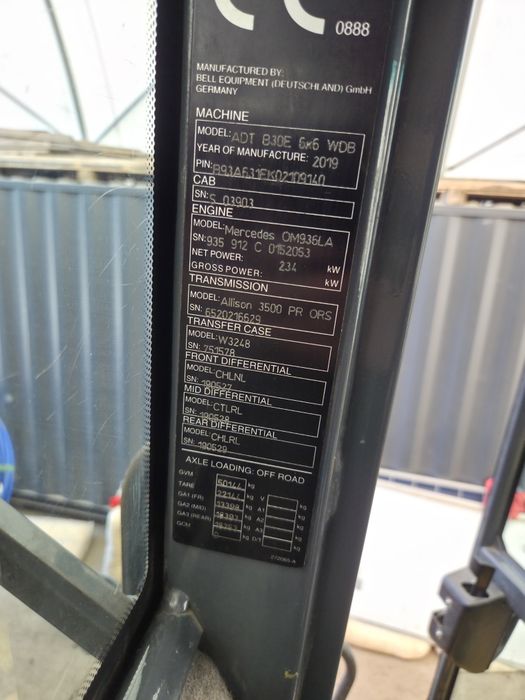 Wozidło przegubowe Bell B30e 2019r. Mercedes OM 936La
