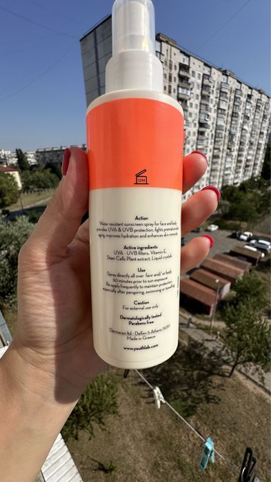 Youth lab spf 30 спрей для обличчя й тіла солнцезащитный крем