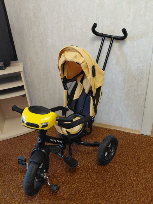 Дитячий триколісний велосипед Turbo Trike MT 1007 гумові колеса