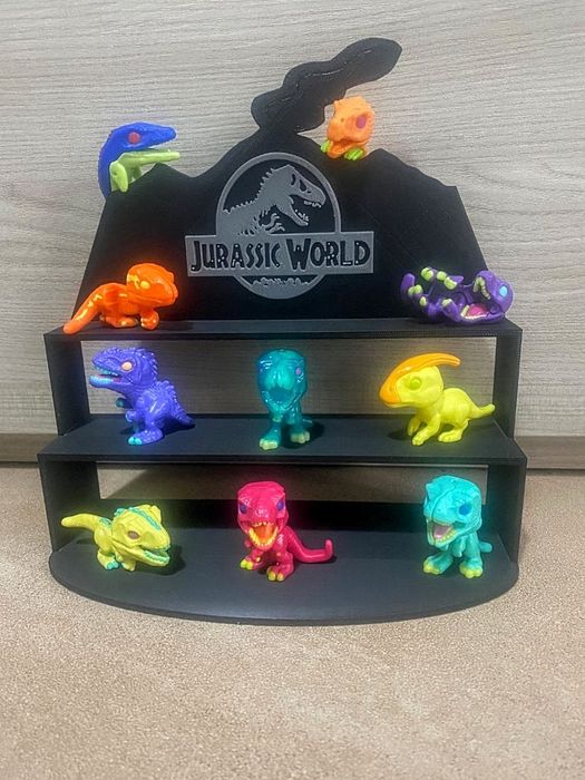 Expositor organizador figuras Jurassic Park Kinder