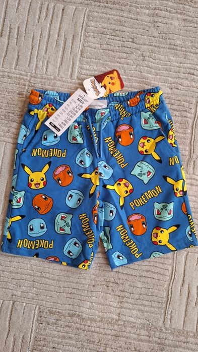 Spodenki krótkie chłopięce pokemon rozmiar 134