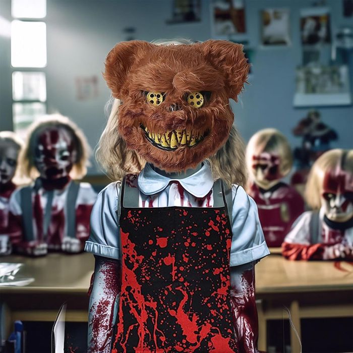Kostium Straszny Miś Halloween - Maska pluszowa, uniwersalny