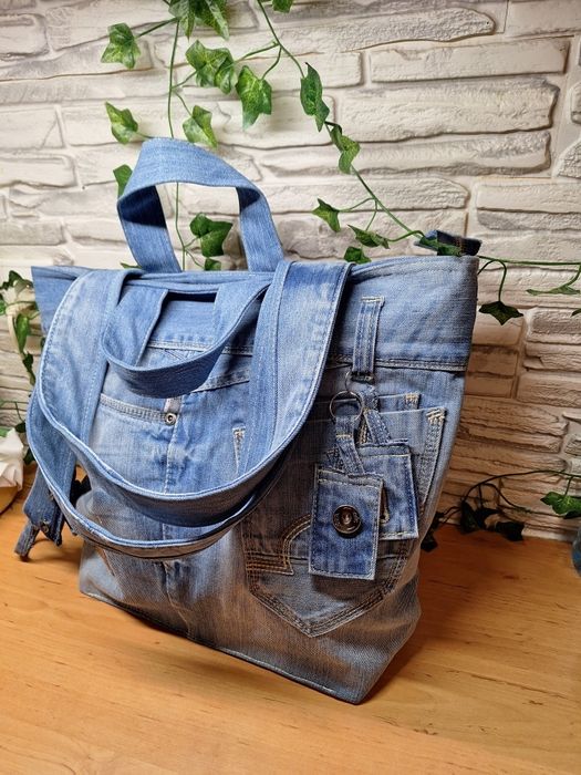 Jeansowa szopperka - rękodzieło