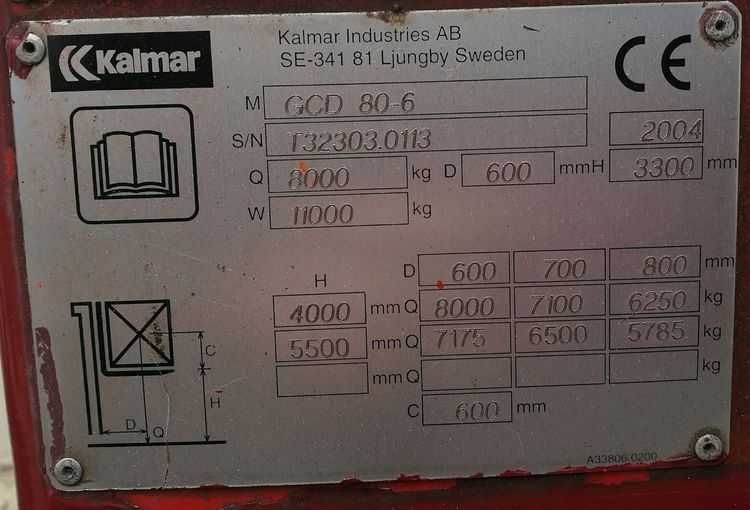 Kalmar GCD80-6 wózek widłowy 8T lpg klima POMAX