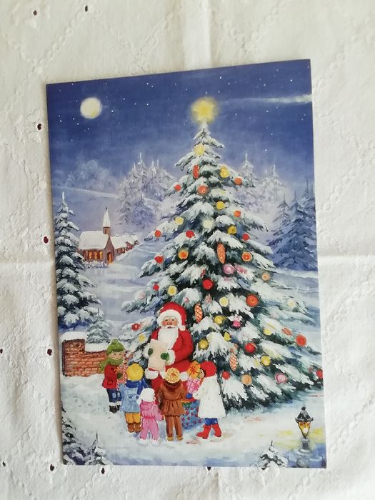 Postal de Natal, pintado com a boca