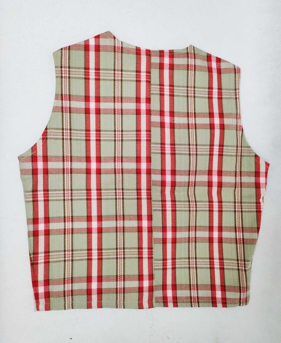 Kamizelka materiałowa do koszuli bawełniana beż TOPOLINO 122 cm KD057