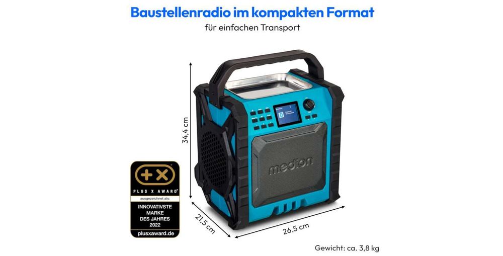 Radio budowlane Medion P66896 (DAB PLUS,DAB+/FM)