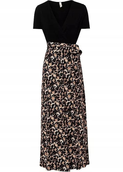 B.P.C. długa sukienka dżersejowa w panterkę 36/38.