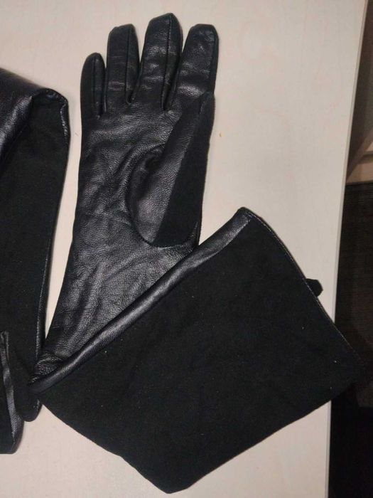 9 розмір Перчатки длинные кожаные Рукавиці довгі кожані