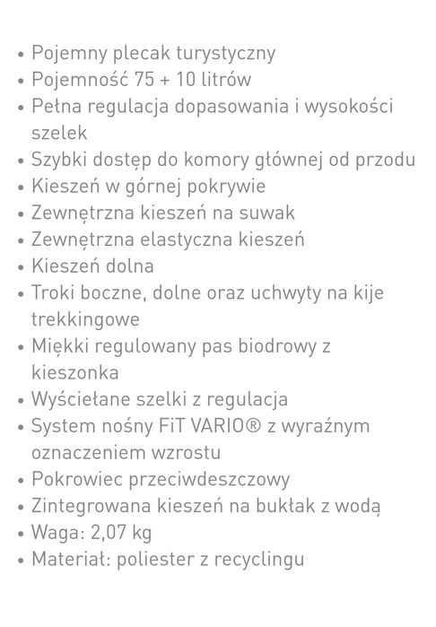Plecak turystyczny trekkingowy Mckinley 75+10