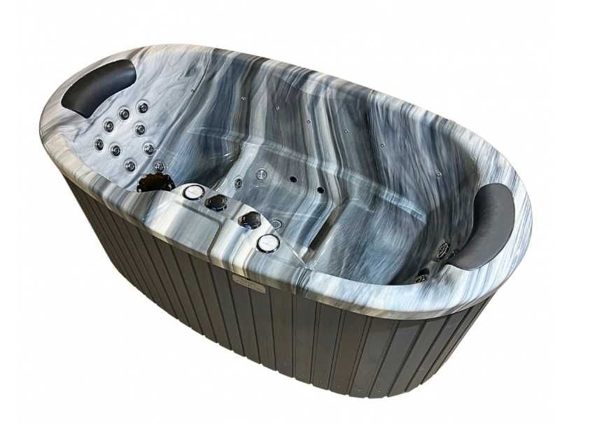 Aktrylowa Elektryczna Balia indoor/outdoor Woodterm SPA 214x117 - jacuzzi wanna bania całoroczna hydromasaż airmasaż filtracja schody 24 msc gwarancja
