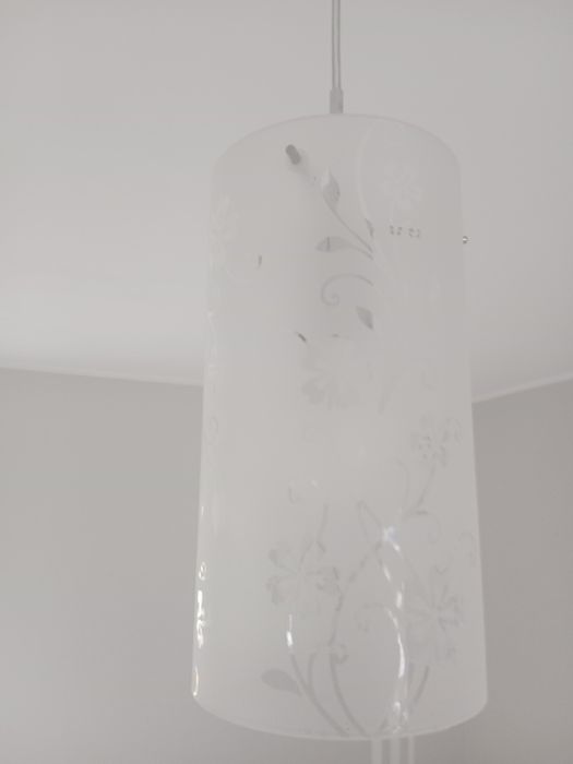 Lampa  wisząca srebrna  z 3 kloszami