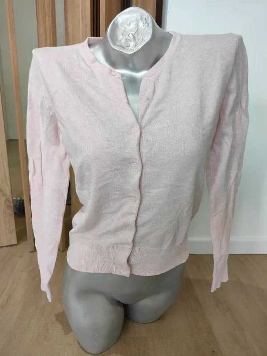 Cardigã de Malha Fina H&M Rosa Pastel – Tam. S