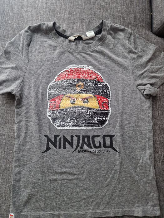 T shirt ninjago cekiny h&m 8-10 lat, 134/140 cm