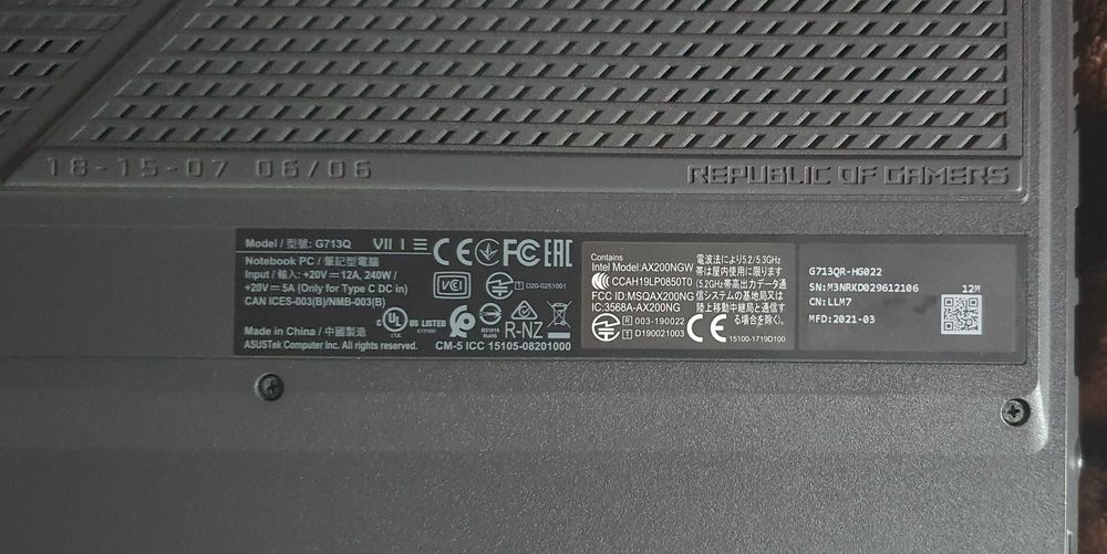 ASUS ROG Strix G17 Ryzen 9 5900HX/16 ГБ/1 ТБ/ 3070 G713