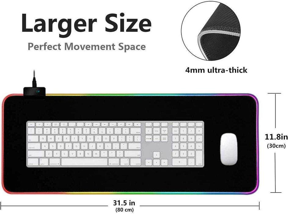 Tapeta Rato Gaming GMS-X5 RGB Gaming Mouse Pad Led RGB 80cmx30cm 4mm