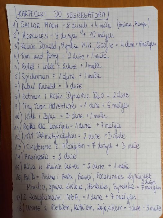 Karteczki do segregatora Sailor Moon Czarodziejki z Księżyca