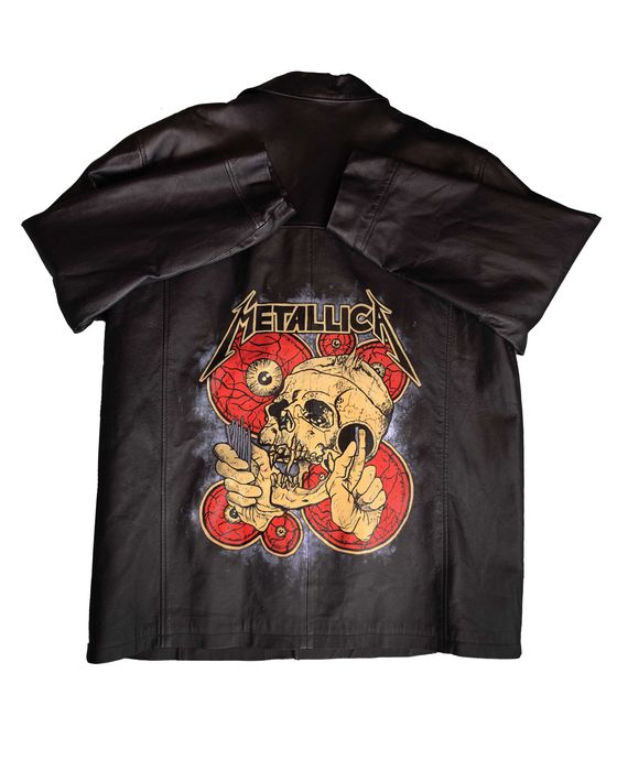 Custom Kurtka Skórzna Oversize Płaszcz Metallica
