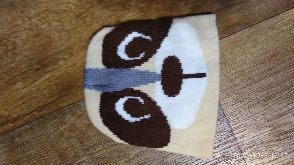 Шапка новая  с собакой на 12-24 мес