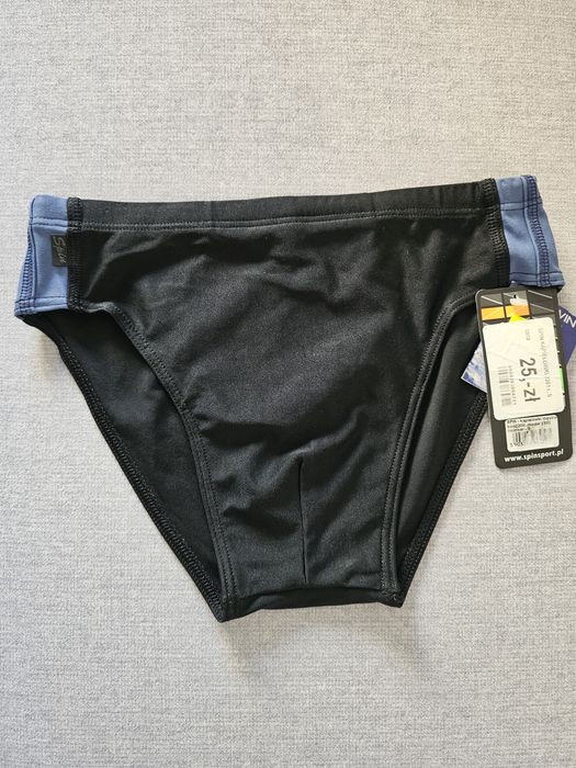 Spin kąpielówki męskie czarne niebieskie nowe z metką Size S
