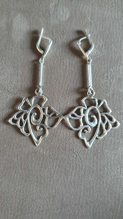 Срібні сережки Троянда