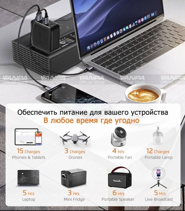 Портативний зарядний пристрій зарядна станція зарядная станция 200w