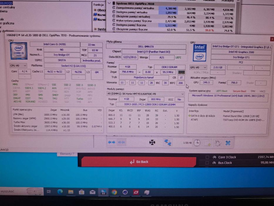 Komputer Dell Optiplex 7010 i5 3470S 4GB RAM Rezerwacja do 27.1.26