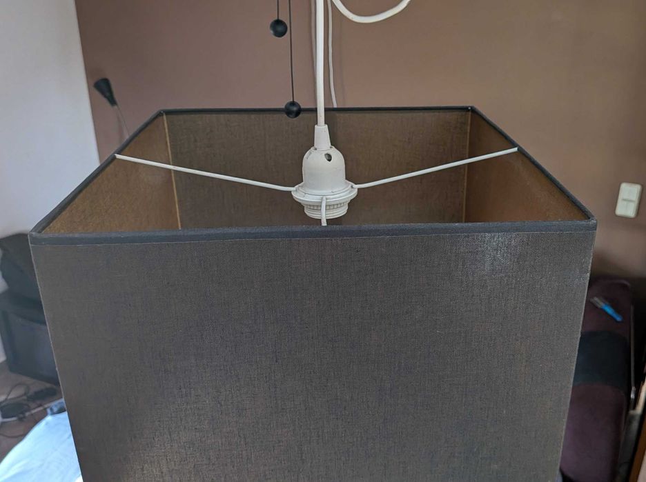 Candeeiro sala de teto suspenso tecido -  Quadrado