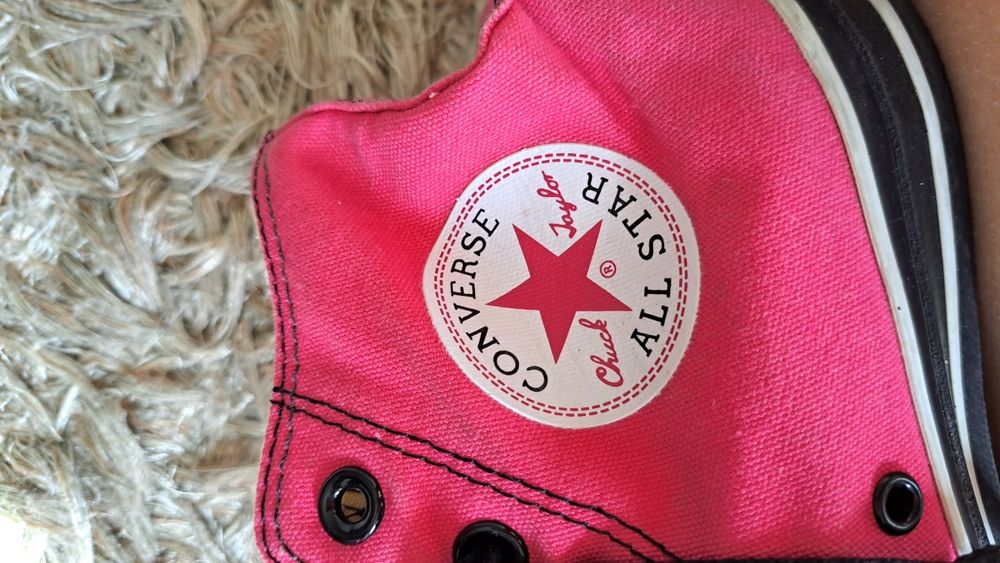 Converse all star rosa choque/pink high top double tongue - vintage