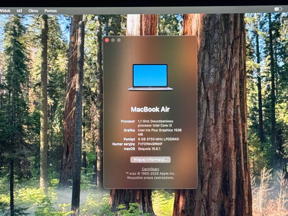 MacBook Air 13” 2020 i3 256/8 A2179