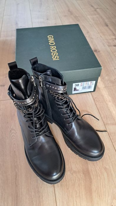 Skórzane botki Gino Rossi – premium, rozmiar 38

Eleganckie, skórzane