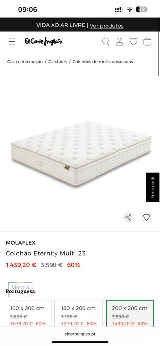 Cama Ikea Malm, estrado, colchão Mola Flex Supreme
