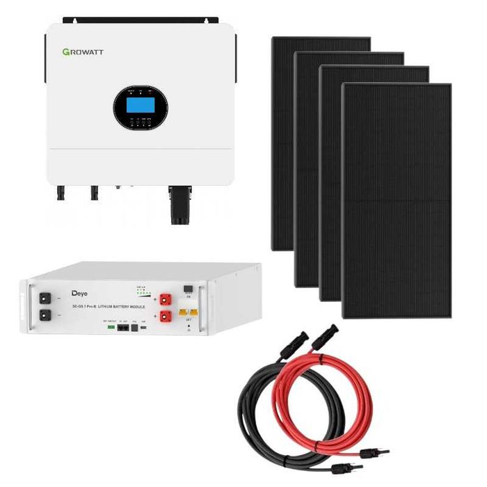 Zestaw Solarny , Growatt SPF 6000ES, magazyn energii DEYE SE5.1 KW+ PV